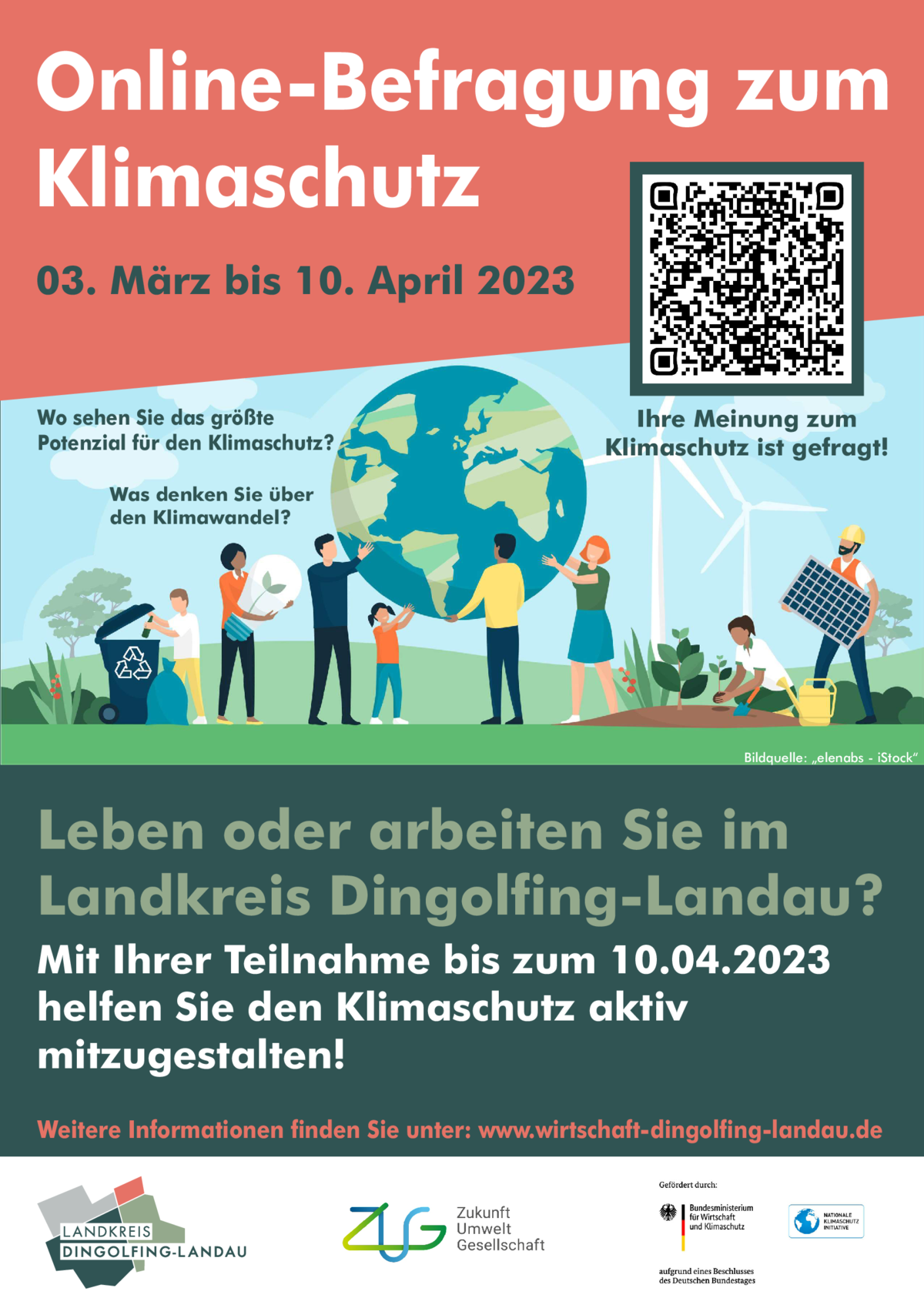 Plakat "Online-Befragung zum Klimaschutz"